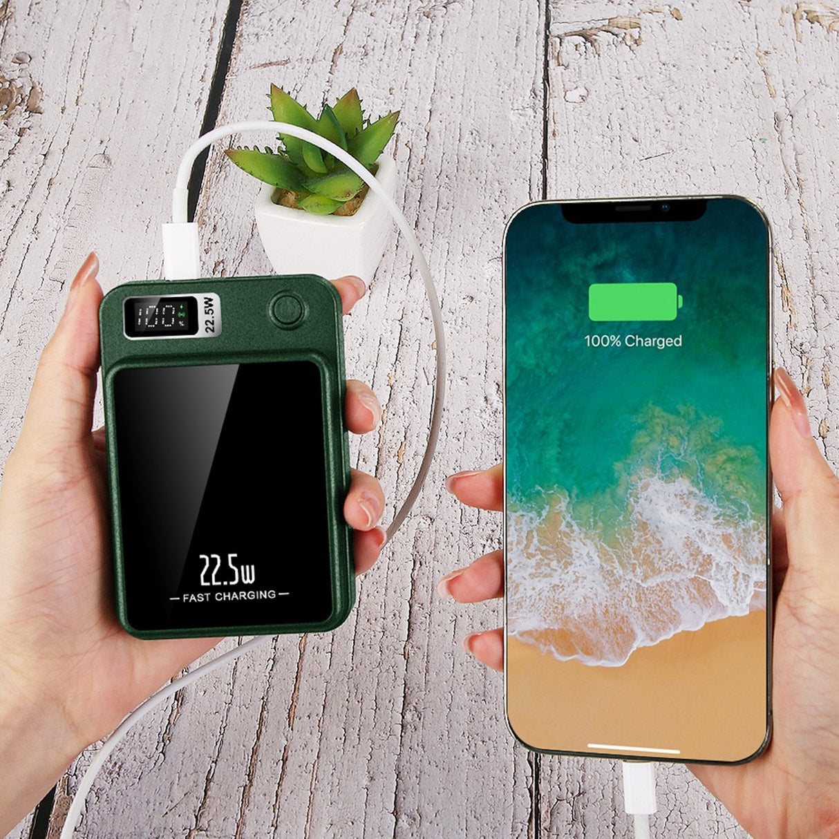 10000mAh 2-In-1 Magnetic Wireless Power Bank by DirectDeals