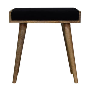 Velvet Tray Style Footstool - Black by Couch.com
