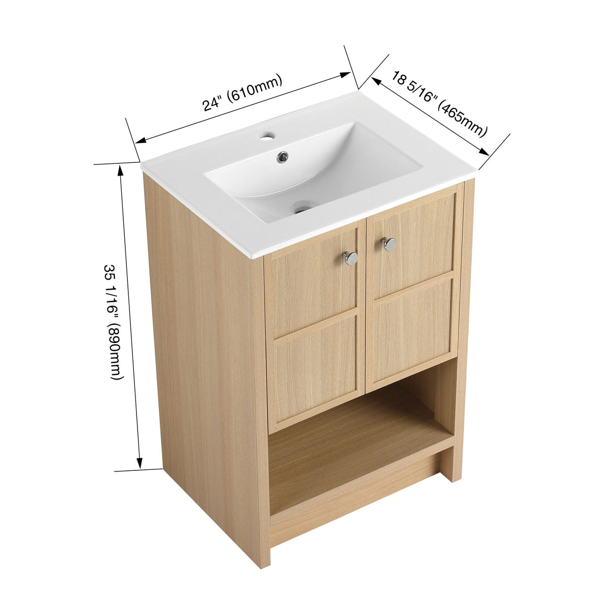 Modern Freestanding Bathroom Vanity With Ceramic Sink And Soft Closing Doors by Couch.com