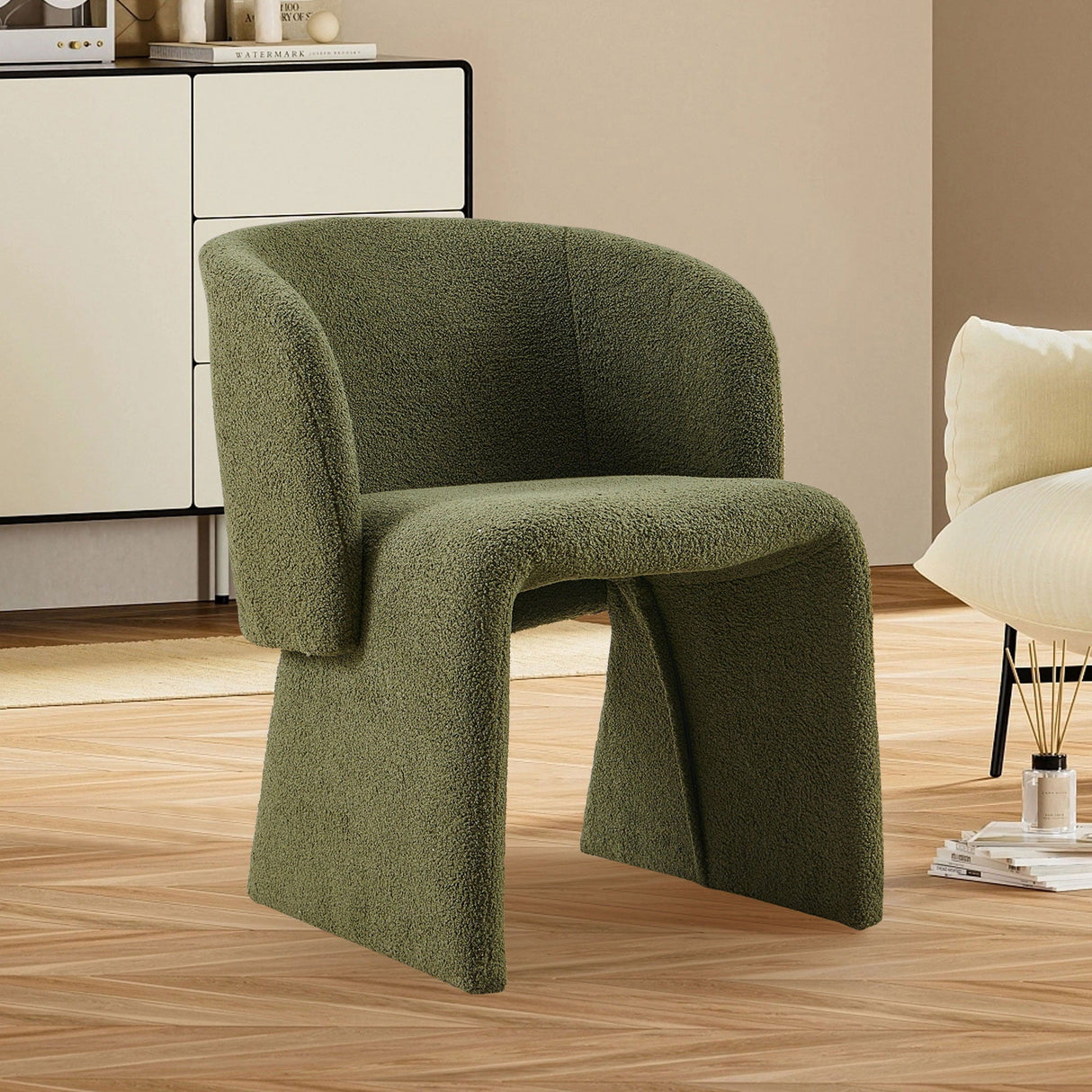 Modern Accent Chair Brown Single Sofa Chair, Upholstered Side Chair Teddy Comfy Chair For Dining Room / Bedroom / Living Room / Reception by Couch.com