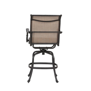 Patio Outdoor Indoor Aluminum Sling Swivel Bar Stool (Set of 2) - Bronze by Couch.com