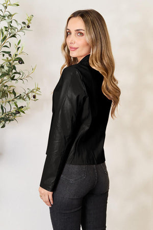 Women Classic Neck Zip-Up Jacket For Everyday Wear Elegant Girls Jacket