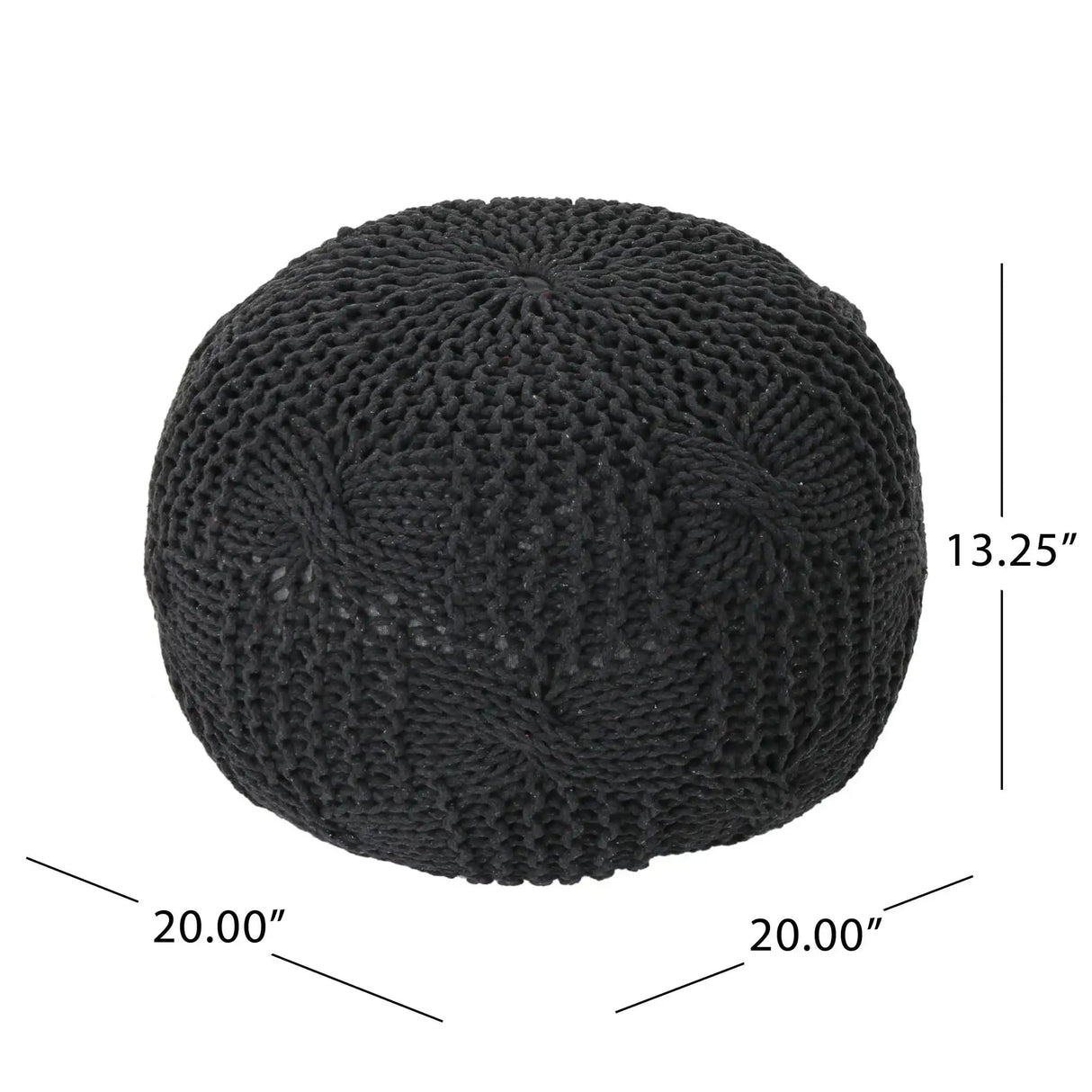 Bordeaux Knitted Cotton Round Pouf
