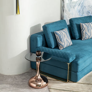 Modern Minimalist Coffee Table With Steel Legs And Tempered Glass Top by Couch.com