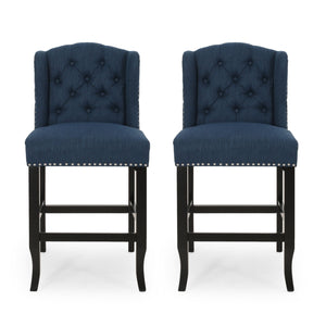 Solara - Fabric Tufted Counter Stool With Nailhead Accents (Set of 2) by Couch.com