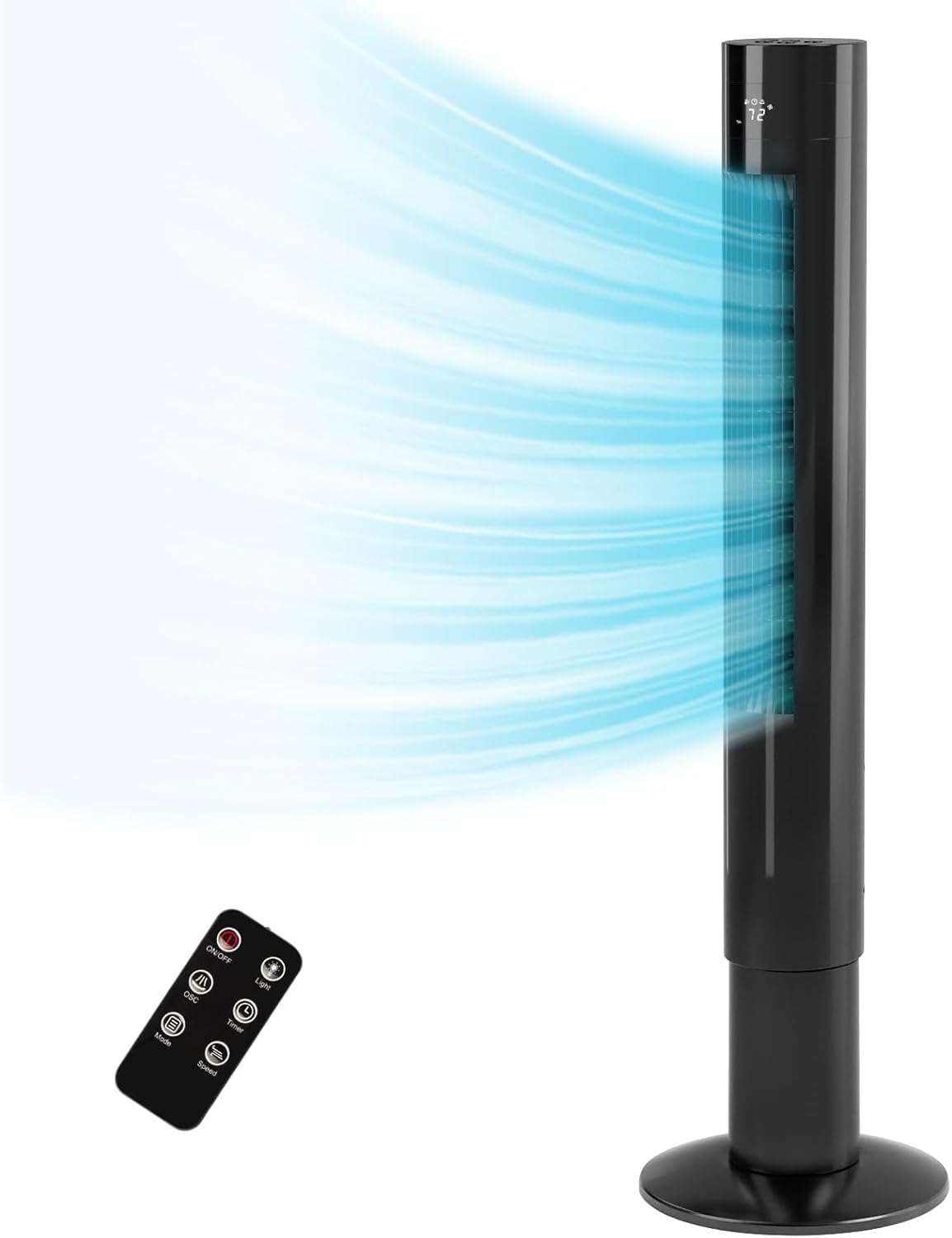 85° Oscillating Bladeless Tower Fan with 24ft/s Velocity