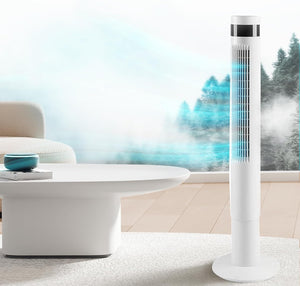 85° Oscillating Bladeless Tower Fan with 24ft/s Velocity