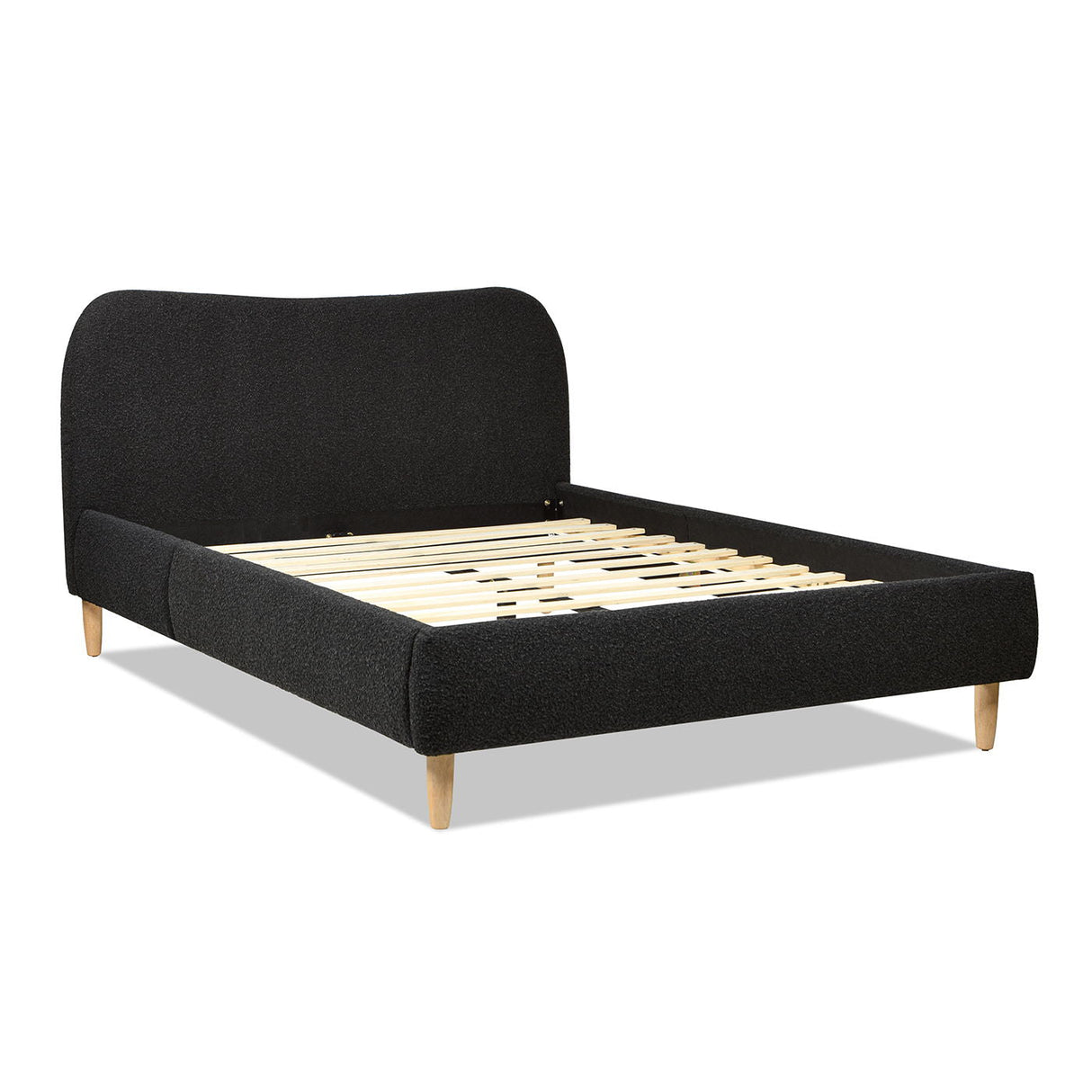 Roman - Curved Headboard Upholstered Platform Bed by Couch.com