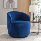 Velvet Fabric Swivel Accent Armchair Barrel Chair With Powder Coating Metal Ring by Couch.com