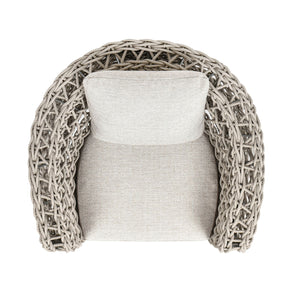 Everly - Frame Barrel Deep Seating Patio Arm Chair Axroma Olefin - Oat Beige by Couch.com