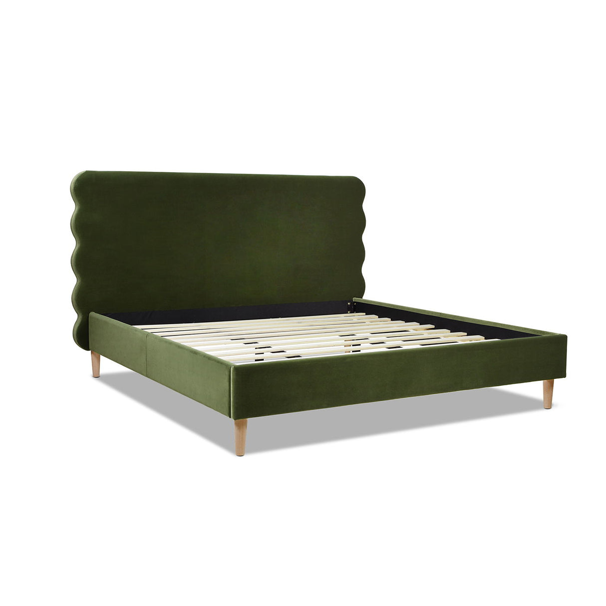 Stockholm - Modern Wavy Headboard Platform Bed by Couch.com