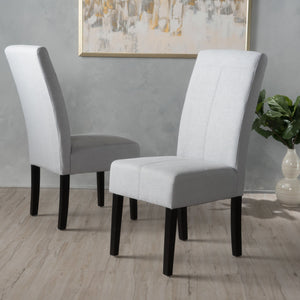 Amaranthine - Upholstered Dining Chair With High Back And Wood Legs (Set of 2) - Light Gray by Couch.com