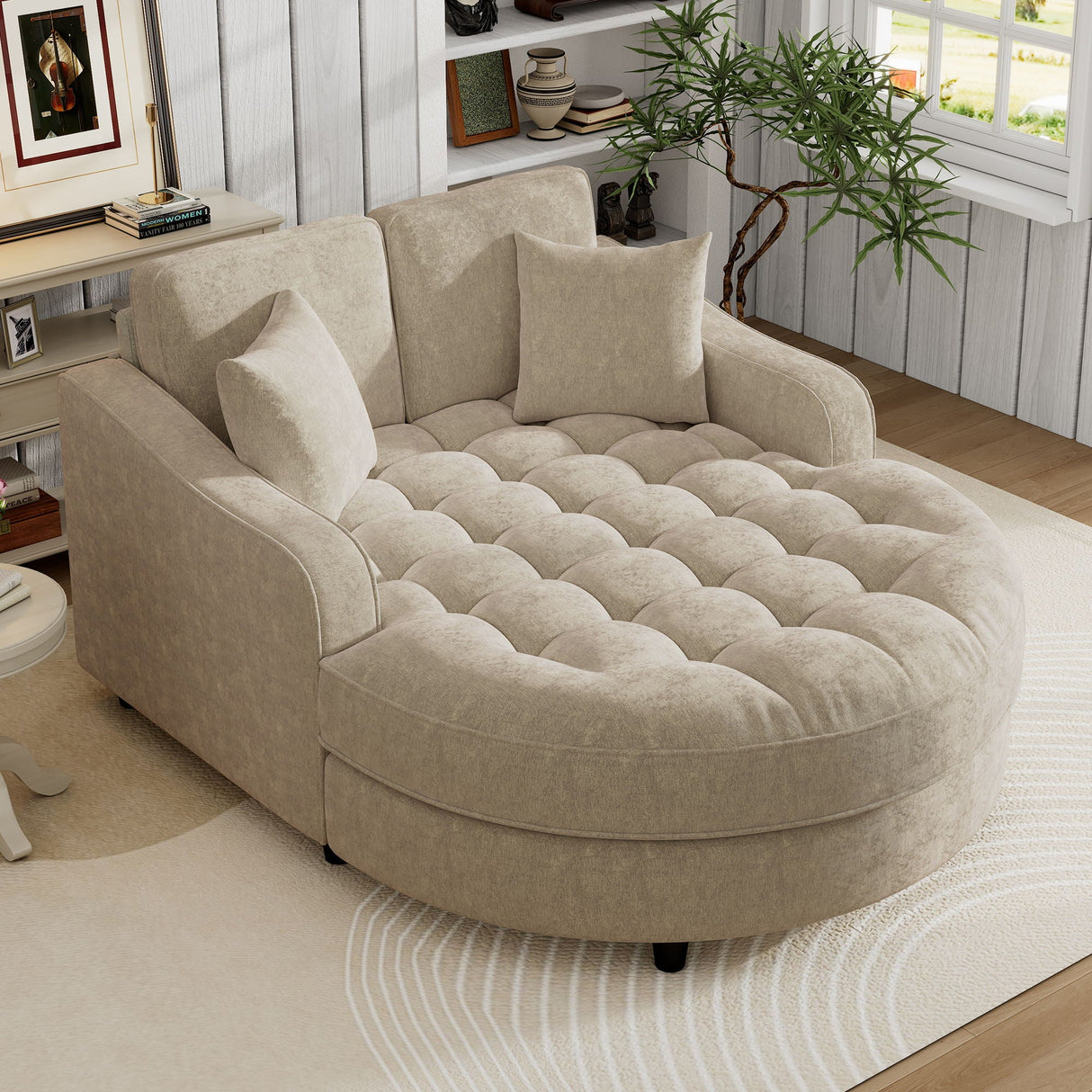 Modern Chaise Lounge Upholstered Sofa Couch With Tufted Seat And Detachable Pillows For Living Room by Couch.com