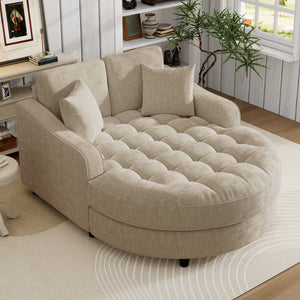 Modern Chaise Lounge Upholstered Sofa Couch With Tufted Seat And Detachable Pillows For Living Room by Couch.com