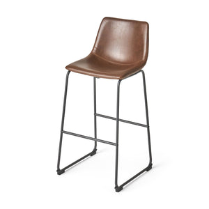 Barstool With Upholstery And Foot Rail - Vintage Brown by Couch.com