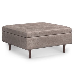 Shay - Large Square Coffee Table Storage Ottoman Mid-Century Style by Couch.com