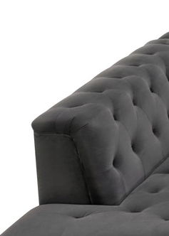 Mary - Velvet Tufted Chaise With 1 Accent Pillow - Dark Gray by Couch.com
