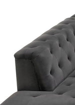Mary - Velvet Tufted Chaise With 1 Accent Pillow - Dark Gray by Couch.com