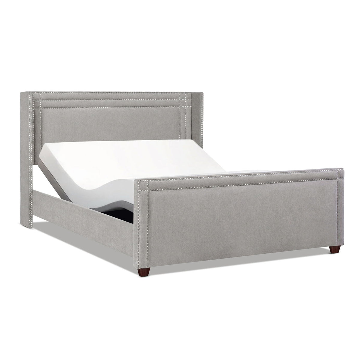 Elle - Wingback Upholstered King Bed - Silver Gray by Couch.com