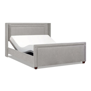 Elle - Wingback Upholstered King Bed - Silver Gray by Couch.com