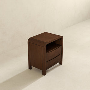 Lionel - Mid-Century Modern Nightstand 2 Drawer - Brown by Couch.com