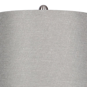 Ashland 27" Contemporary Metal Table Lamp Set in Brushed Nickel