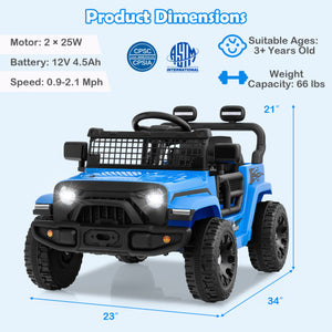 12V Kids Ride on Truck Car Battery Powered Electric Vehicle-Navy