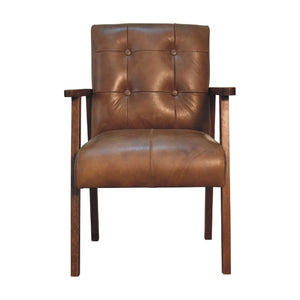 Couch.com Buffalo Leather Chair Brown, with Storage, Wood Construction, Dark Brown Finish by Couch.com