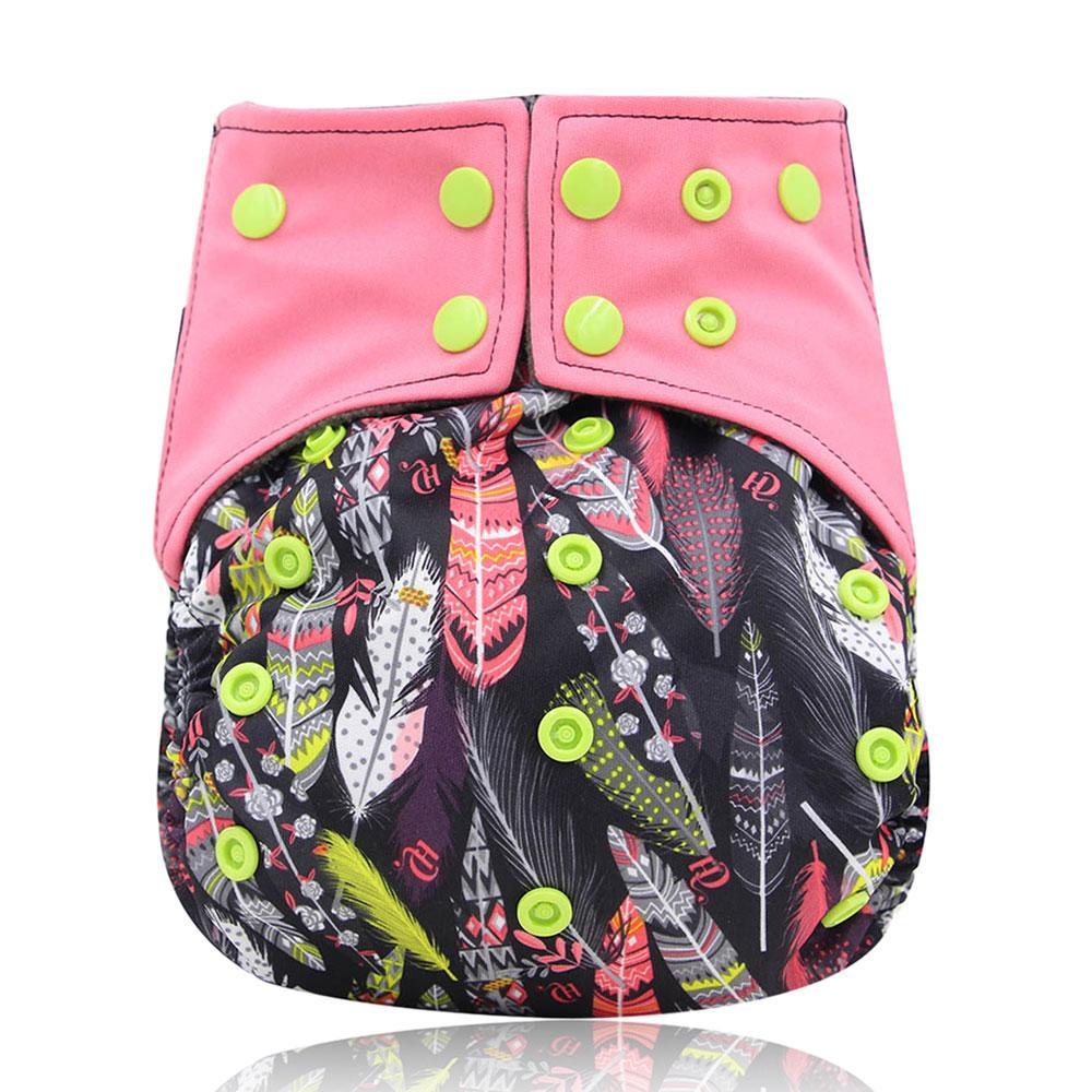 Newborn Cloth Diaper Sewed in Charcoal Bamboo Insert and Suede Pocket Diapers Waterproof Baby Nappies Design for Baby