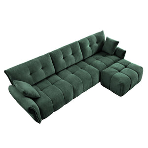 Elegant Sofa Set With Ottoman And Pillows, Textured Chenille, High Resilience Cushions by Couch.com