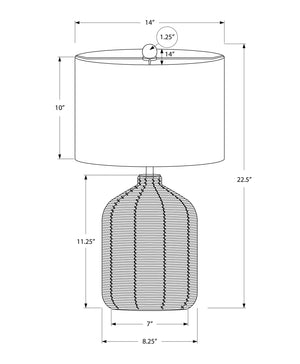 23'' Brown Rattan Table Lamp with Beige Shade