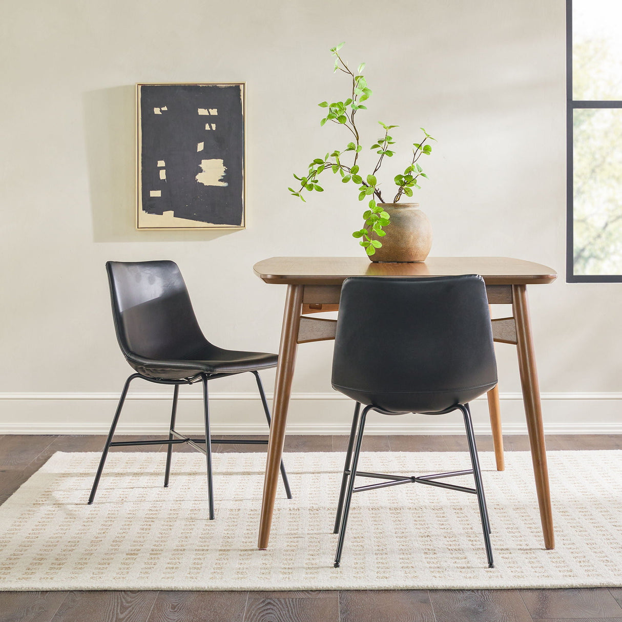 Modern Upholstered Dining Chair With Metal X Base (Set of 2) by Couch.com