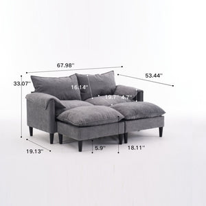 Convertible Combination Sofa With Footstools With Storage by Couch.com