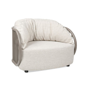 Harper - Barrel Upholstered Patio Deep Seating Armchair Axroma Olefin - Oat Beige by Couch.com