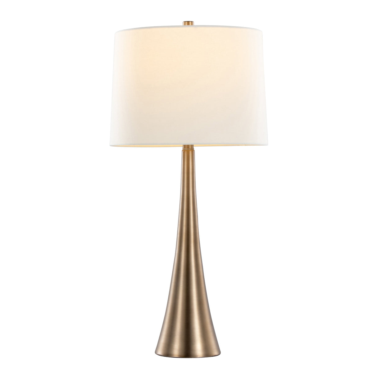 Diana 29" Contemporary Metal Table Lamp Set - Matte Golden Bronze & White Linen Shade