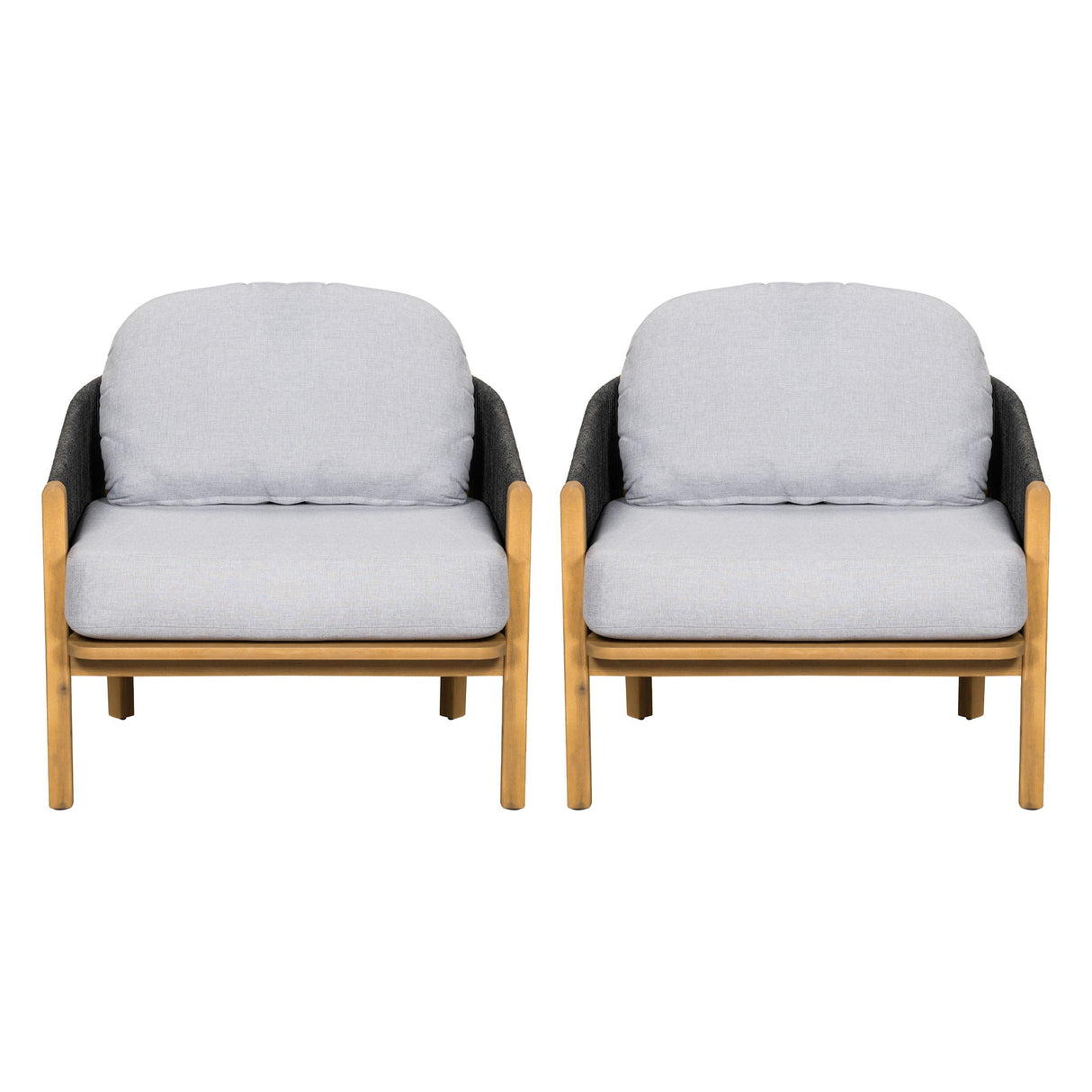 Grotta Outdoor Wood Club Chair Set of 2