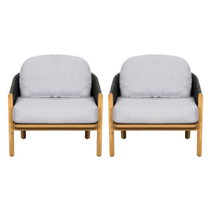 Grotta Outdoor Wood Club Chair Set of 2