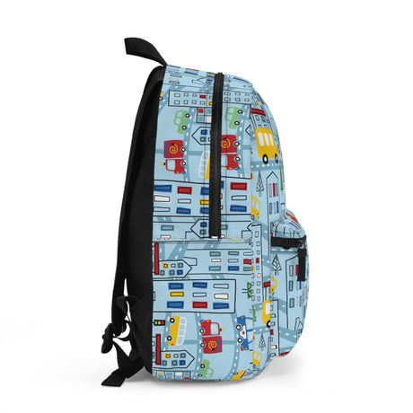 Kids Town Vehicles Blue Backpack