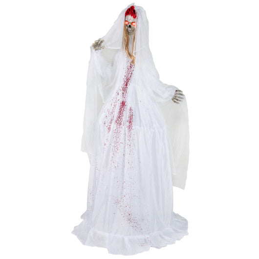 Halloween Animatronic Standing Bride 7.2 FT Haunted House Decoration