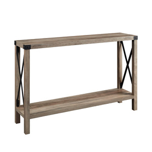 Farmhouse Metal X Table With Lower Shelf by Couch.com