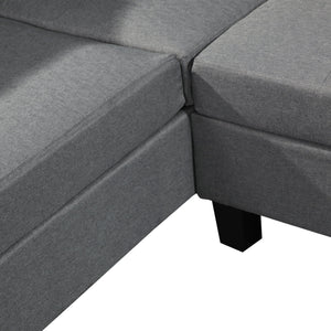 Sectional Sofa Set For Living Room With Right Hand Chaise Lounge And Storage Ottoman - Gray by Couch.com