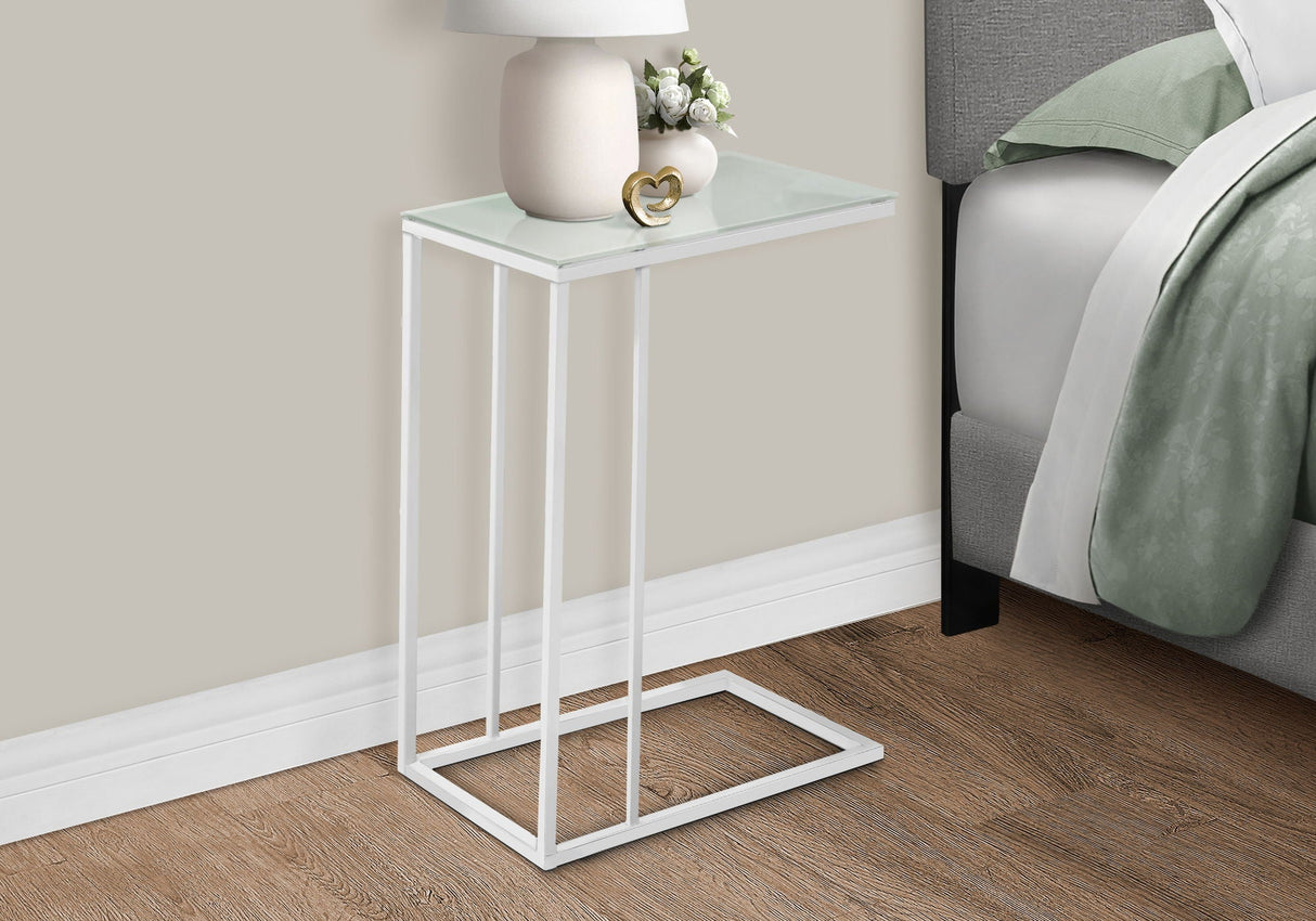 Accent Table, C - Shaped, Tempered Glass, Stylish Design Contemporary & Modern by Couch.com
