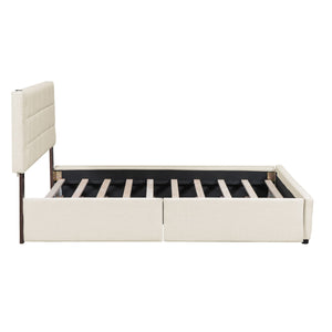 Upholstered Platform Bed With Trundle & Drawers by Couch.com
