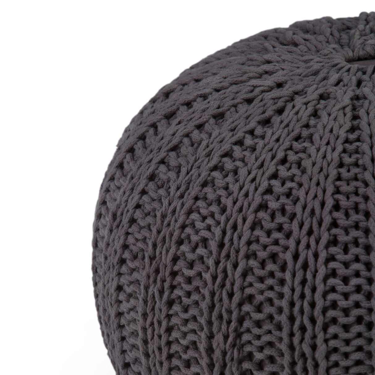 Shelby - Handcrafted Hand Knit Round Pouf by Couch.com