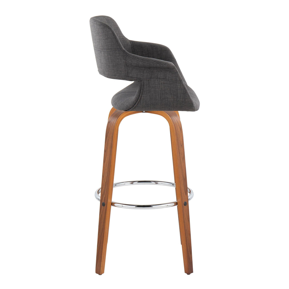 Vintage Flair - Mid Century Modern Fixed Height Barstool With Swivel & Round Footrest (Set of 2) by Couch.com