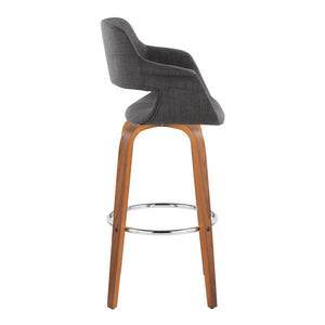 Vintage Flair - Mid Century Modern Fixed Height Barstool With Swivel & Round Footrest (Set of 2) by Couch.com