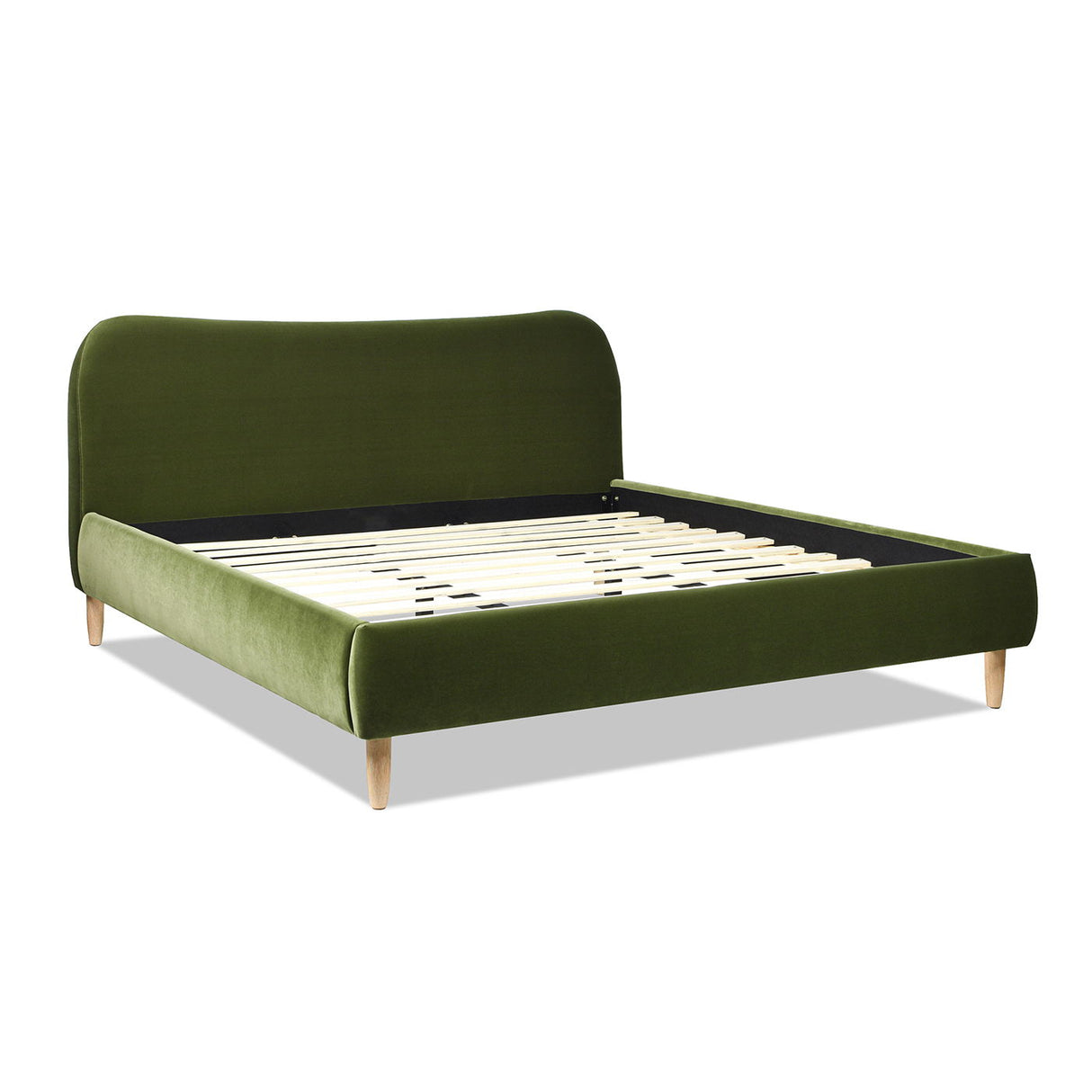 Roman - Curved Headboard Upholstered Platform Bed by Couch.com