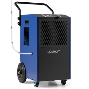 154 Pints Commercial Dehumidifier with Pump and Drain Hoses-Blue