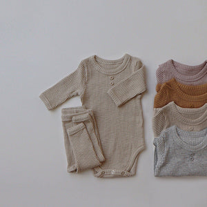New Baby Long-sleeved Pit Strip Romper  Pants Suit