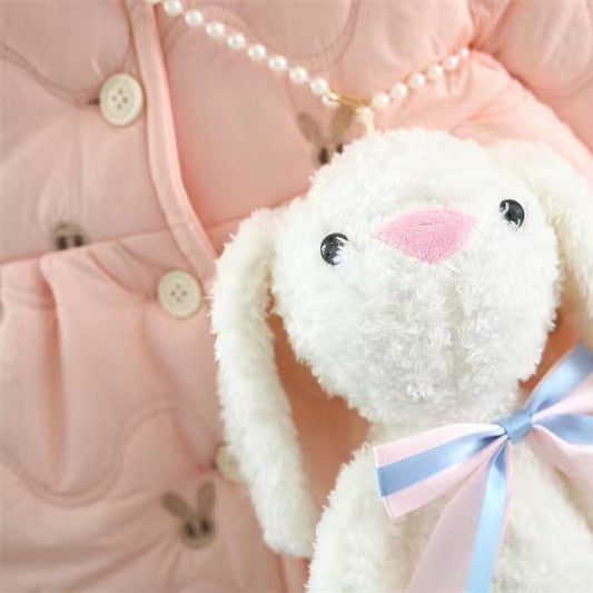 Girls Thickened Cotton Padded Coat Winter Clothes Children's Cotton Wadded Jacket Western Style Winter